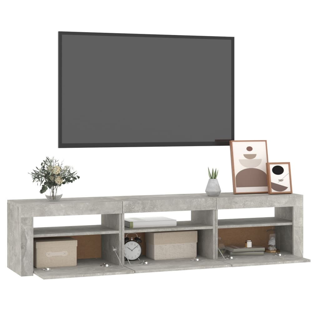 Tv-meubel met LED-verlichting 180x35x40 cm betongrijs – afbeelding 11