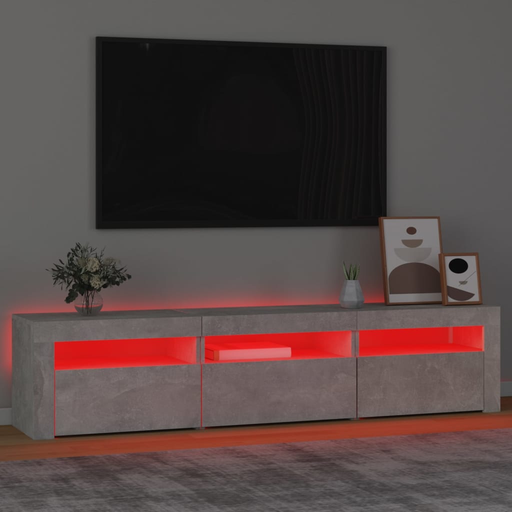 Tv-meubel met LED-verlichting 180x35x40 cm betongrijs – afbeelding 5