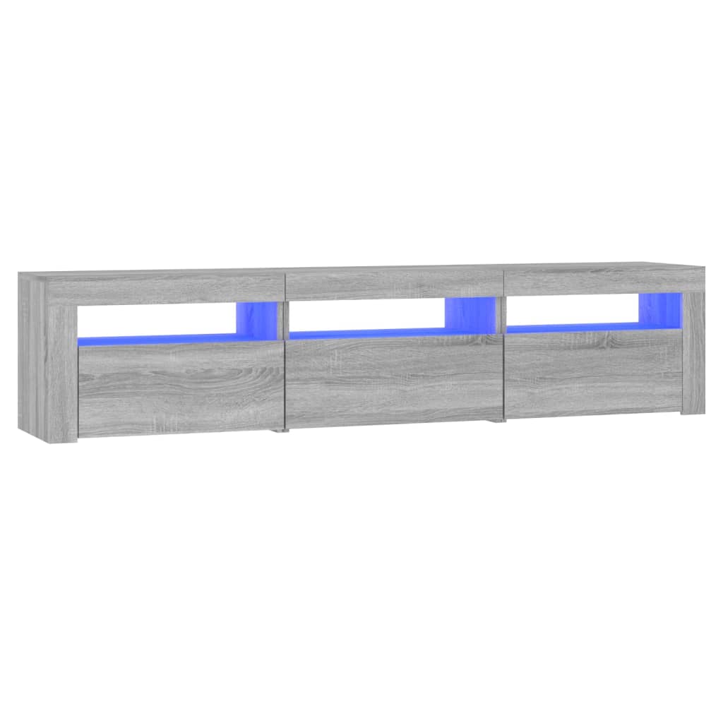 Tv-meubel met LED-verlichting 180x35x40 cm grijs sonoma eiken – afbeelding 2
