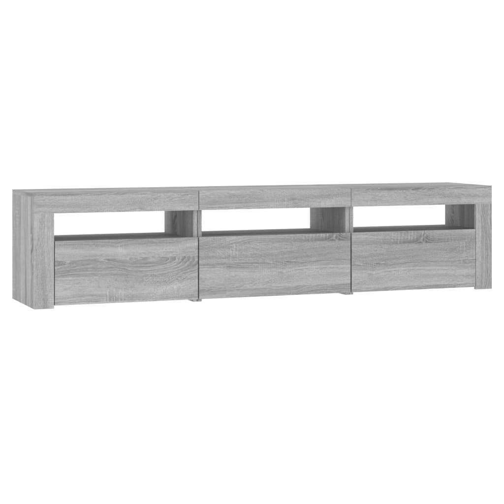 Tv-meubel met LED-verlichting 180x35x40 cm grijs sonoma eiken – afbeelding 6
