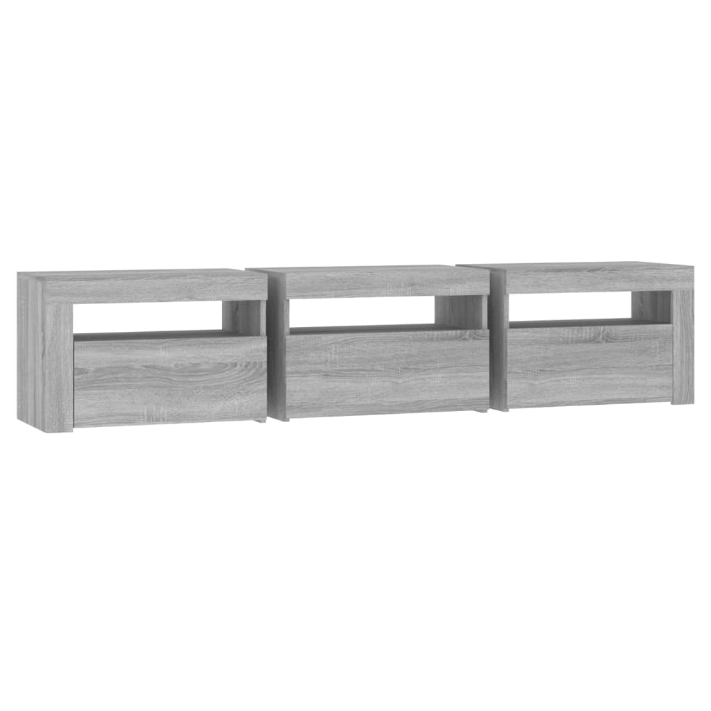 Tv-meubel met LED-verlichting 180x35x40 cm grijs sonoma eiken – afbeelding 7