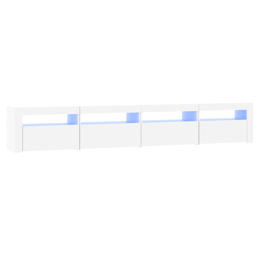 Tv-meubel met LED-verlichting 240x35x40 cm wit – afbeelding 2