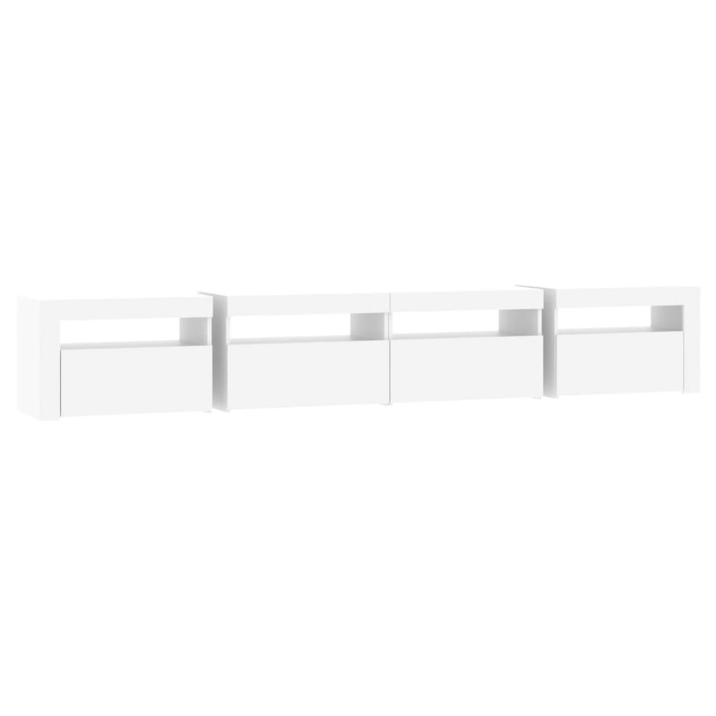 Tv-meubel met LED-verlichting 240x35x40 cm wit – afbeelding 7
