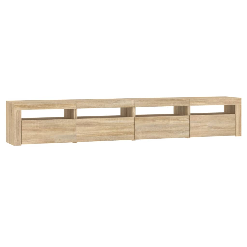 Tv-meubel met LED-verlichting 240x35x40 cm sonoma eikenkleurig – afbeelding 6