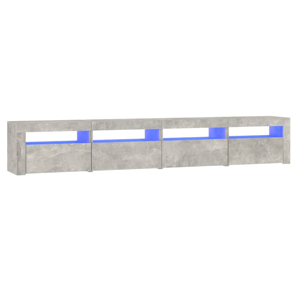 Tv-meubel met LED-verlichting 240x35x40 cm betongrijs – afbeelding 2