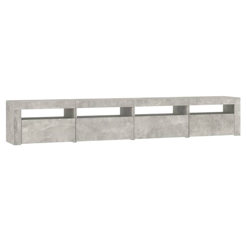 Tv-meubel met LED-verlichting 240x35x40 cm betongrijs – afbeelding 6