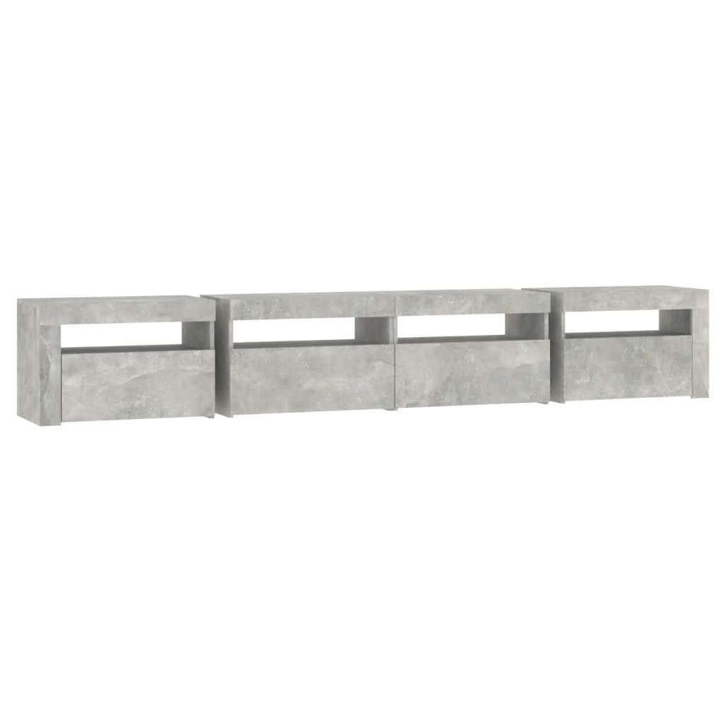 Tv-meubel met LED-verlichting 240x35x40 cm betongrijs – afbeelding 7