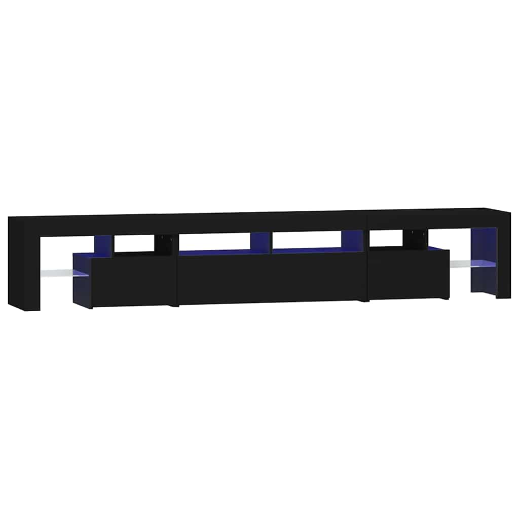 Tv-meubel met LED-verlichting 230x36,5x40 cm zwart – afbeelding 2