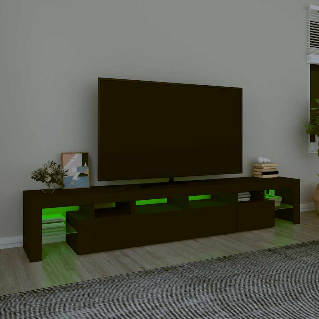 Tv-meubel met LED-verlichting 230x36,5x40 cm zwart – afbeelding 4