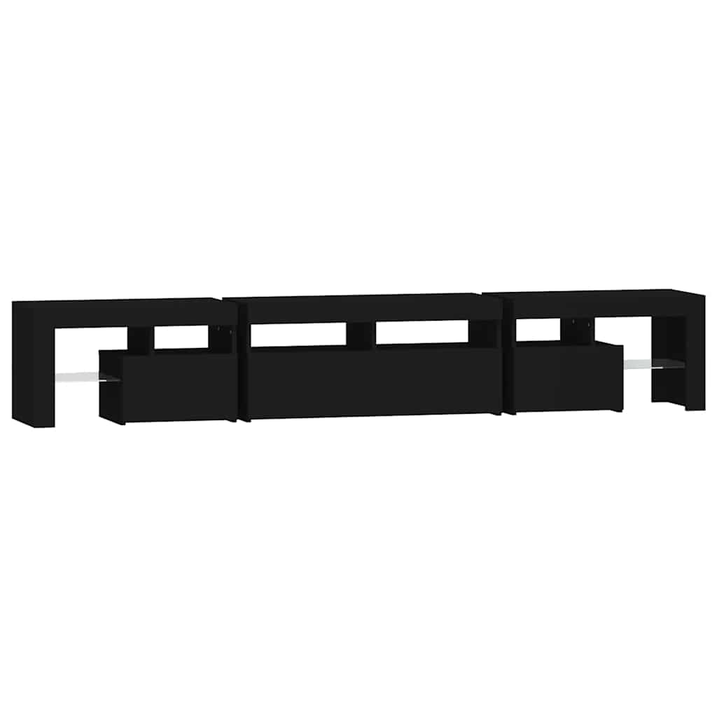 Tv-meubel met LED-verlichting 230x36,5x40 cm zwart – afbeelding 7