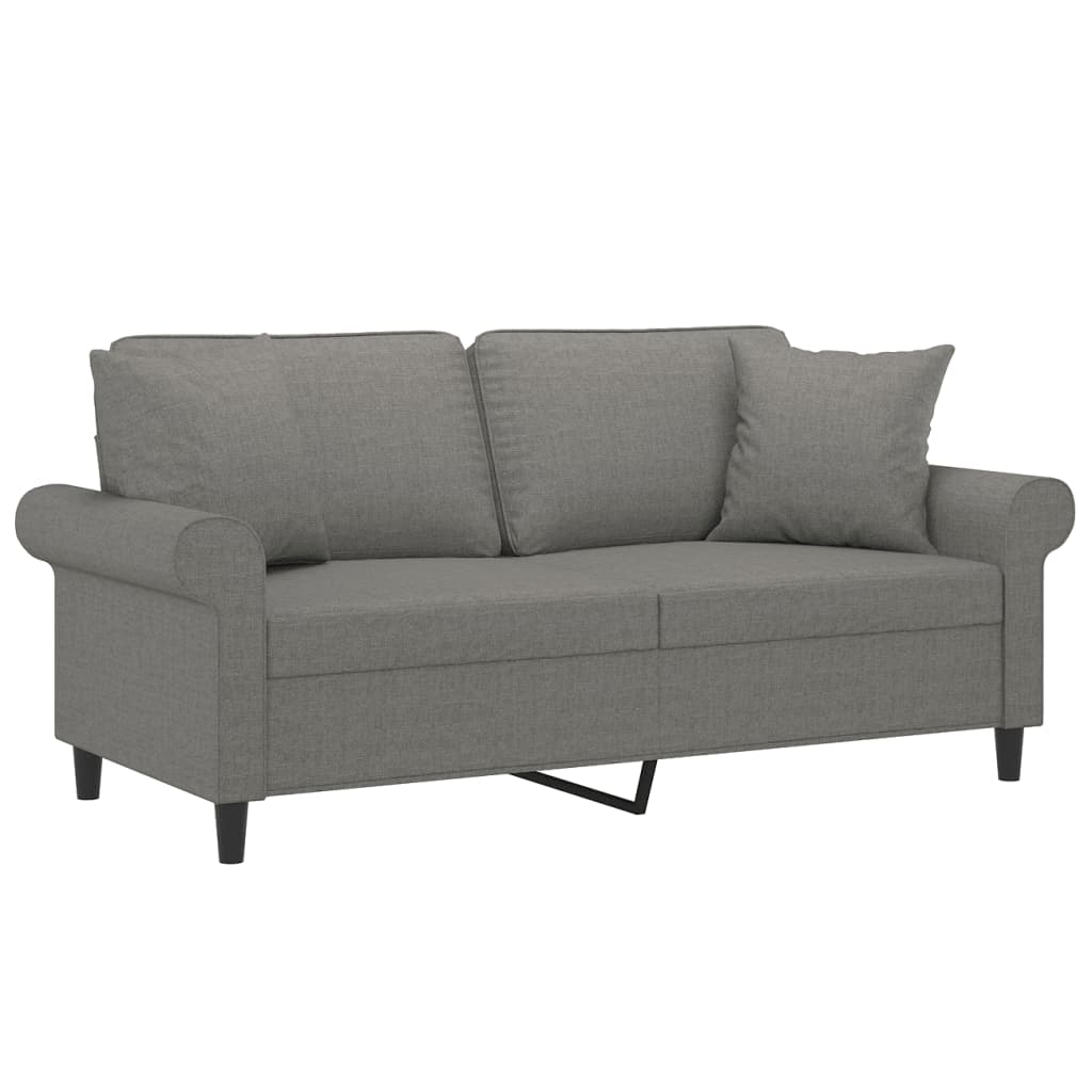 Tweezitsbank met kussens 140 cm stof donkergrijs – afbeelding 3