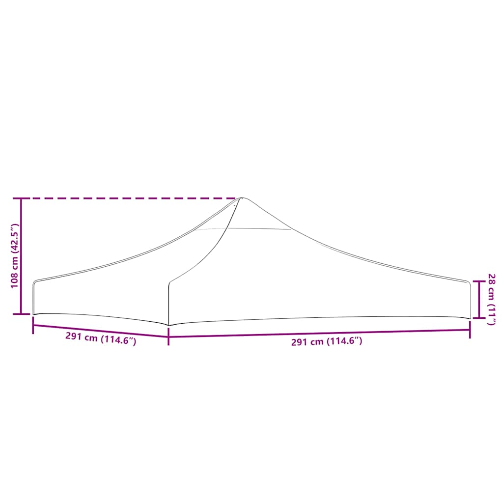 Partytentdak 270 g/m² 3x3 m zwart – afbeelding 5