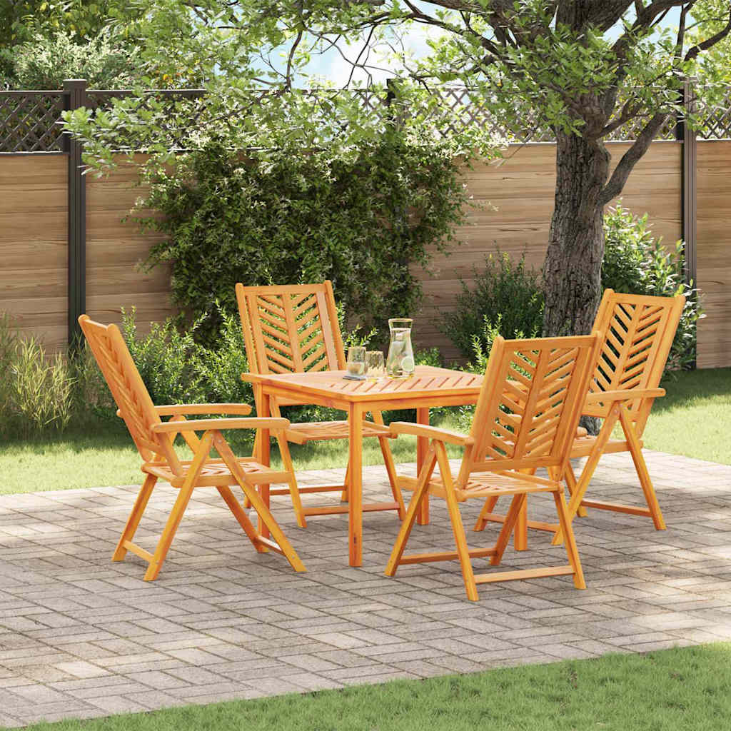 Tuin eettafelset 5 pcs Bruin Massief Acaciahout – afbeelding 1