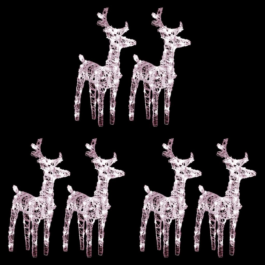 Kerstrendieren 6 st 240 LED's acryl warmwit – afbeelding 1