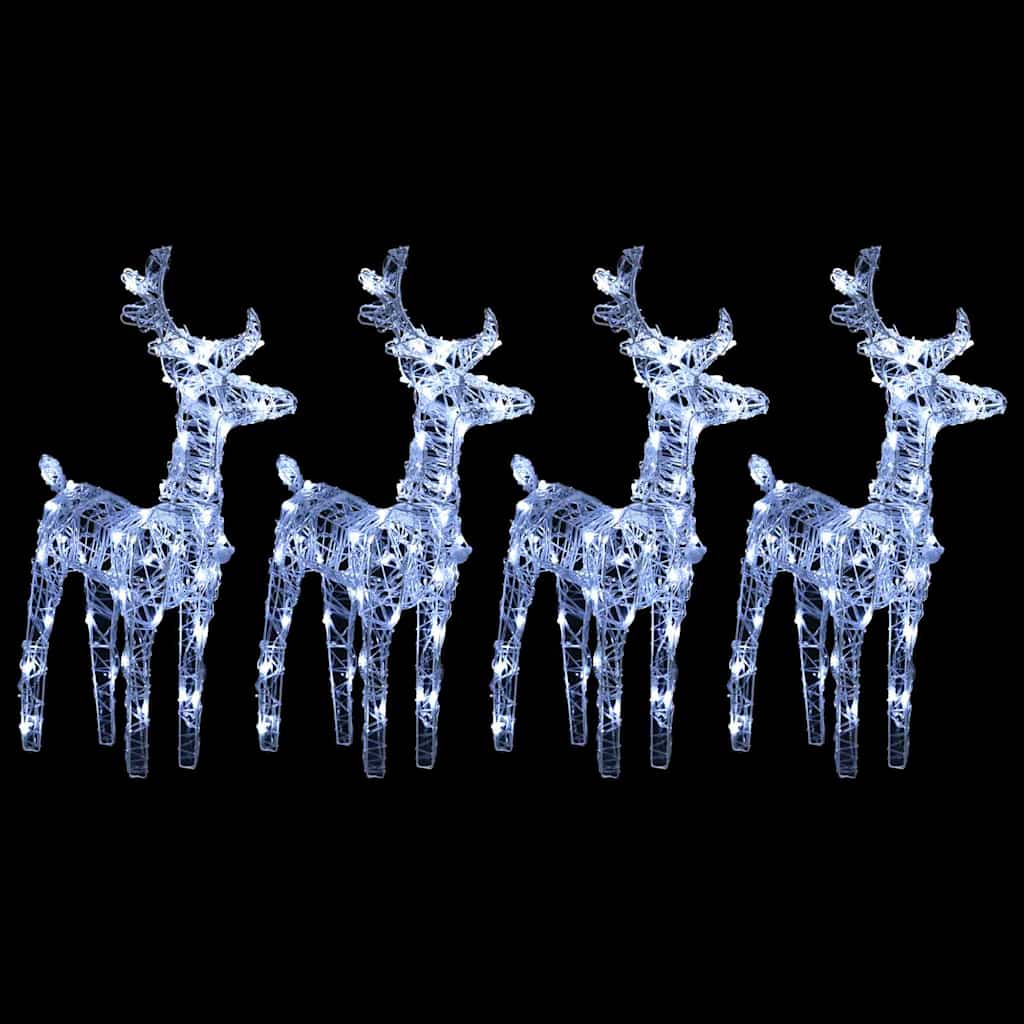 Kerstrendieren 4 st 160 LED's acryl koudwit – afbeelding 1