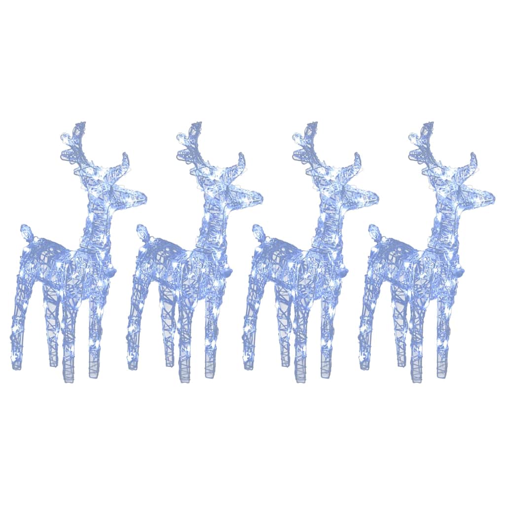 Kerstrendieren 4 st 160 LED's acryl koudwit – afbeelding 2