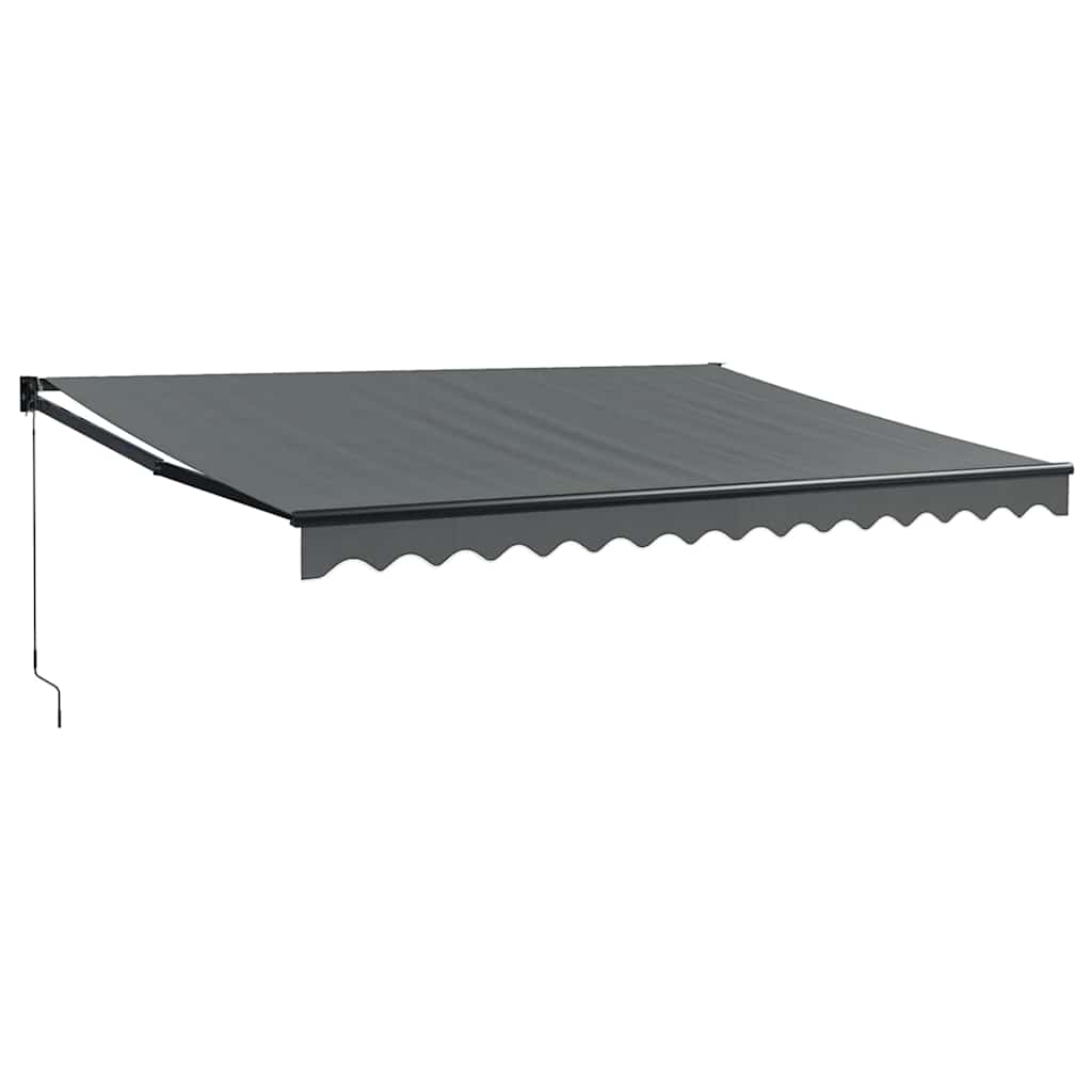 Luifel uittrekbaar 4x3 m stof en aluminium antracietkleurig – afbeelding 2