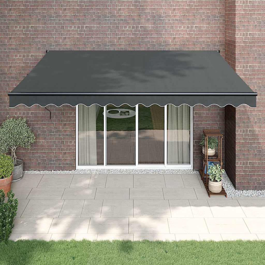 Luifel uittrekbaar 4,5x3 m stof en aluminium antracietkleurig