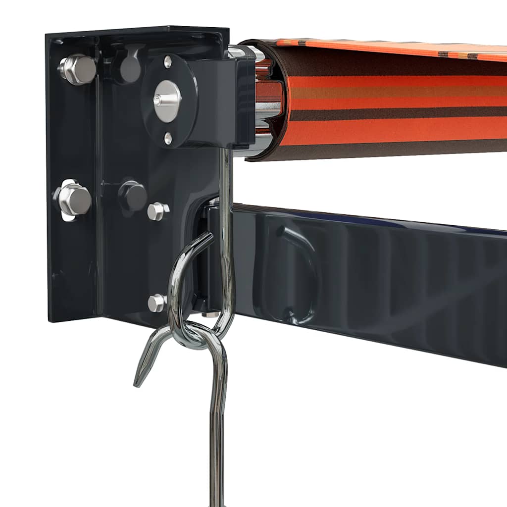 Luifel uittrekbaar 4x3 m stof en aluminium oranje en bruin – afbeelding 8