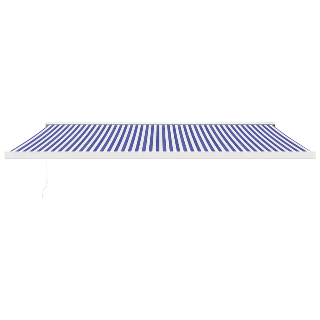 Luifel uittrekbaar 5x3 m stof en aluminium blauw en wit – afbeelding 3