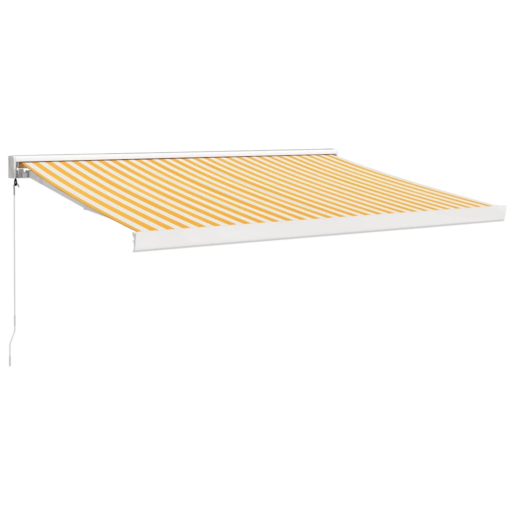 Luifel uittrekbaar 3x2,5 m stof en aluminium geel en wit – afbeelding 2