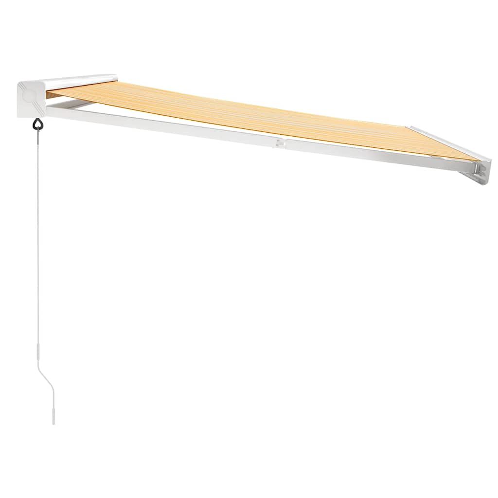 Luifel uittrekbaar 3x2,5 m stof en aluminium geel en wit – afbeelding 6