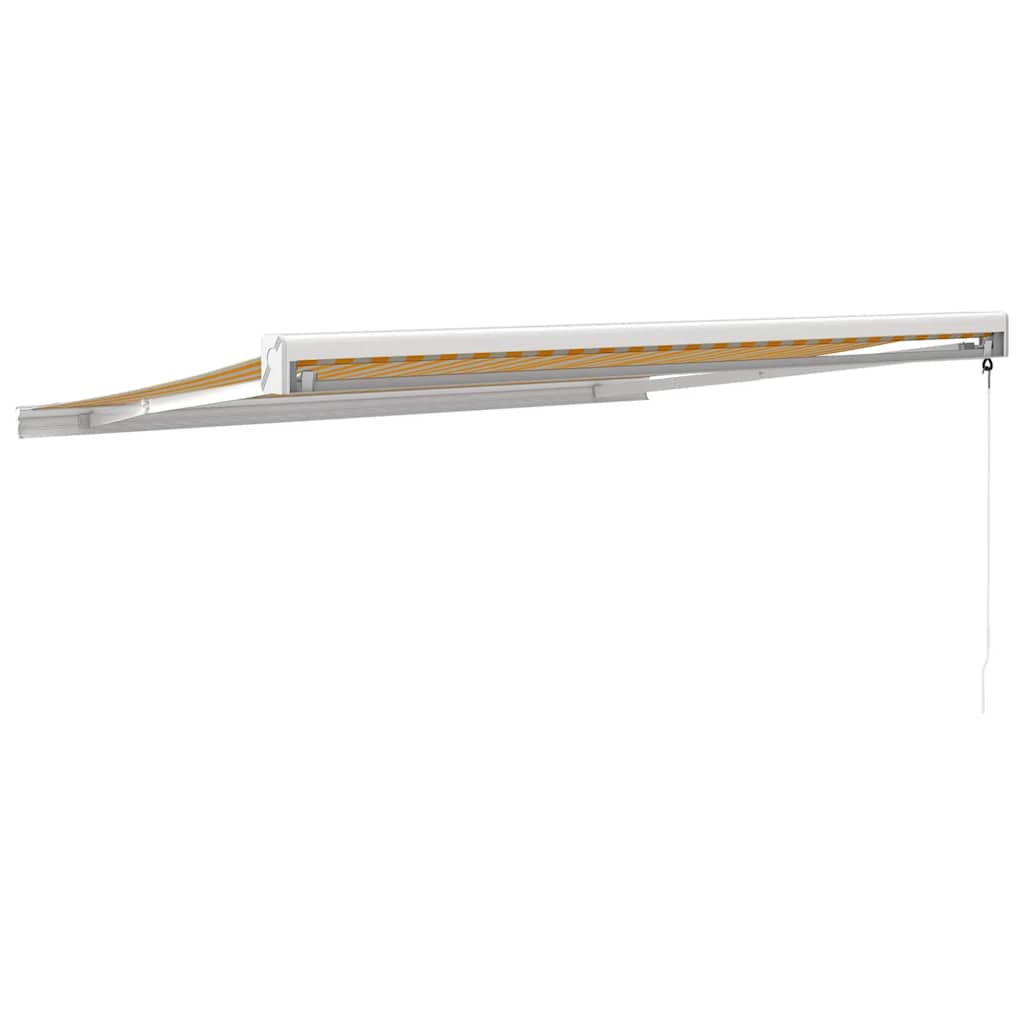 Luifel uittrekbaar 3,5x2,5 m stof en aluminium geel en wit – afbeelding 5