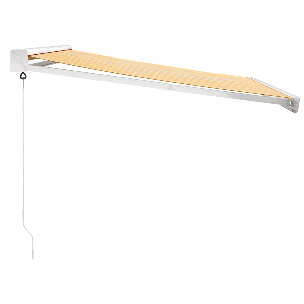 Luifel uittrekbaar 3,5x2,5 m stof en aluminium geel en wit – afbeelding 6