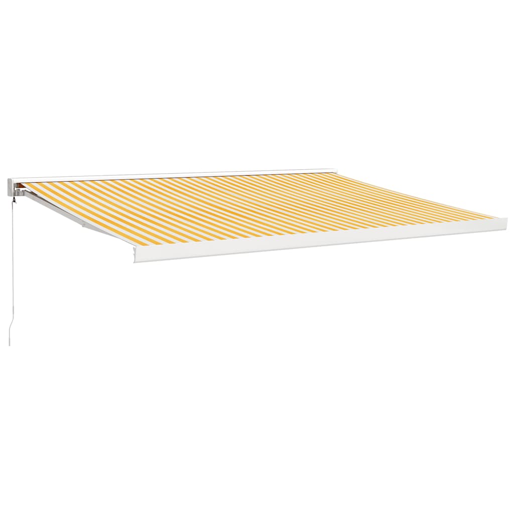 Luifel uittrekbaar 4x3 m stof en aluminium geel en wit – afbeelding 2