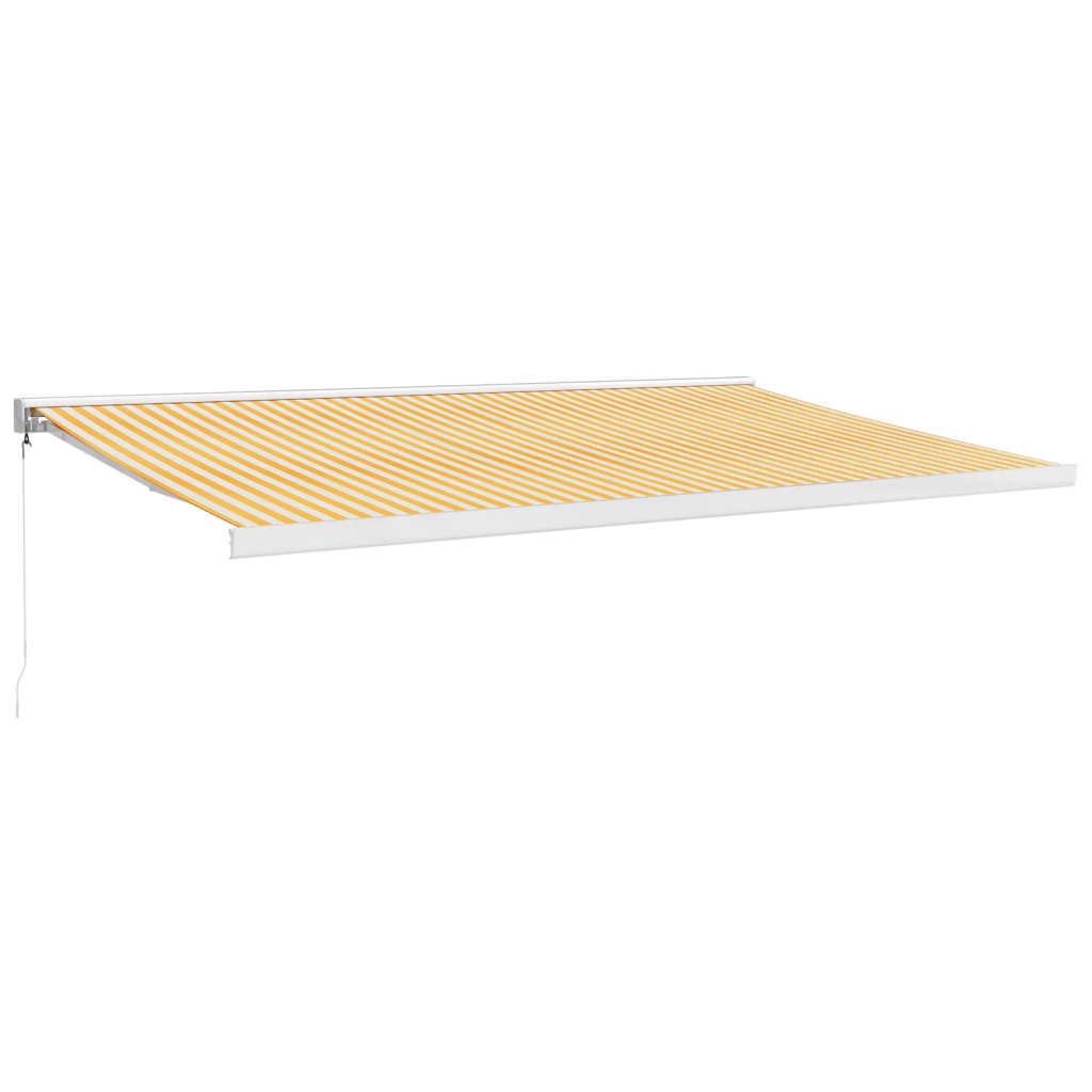 Luifel uittrekbaar 5x3 m stof en aluminium geel en wit – afbeelding 2