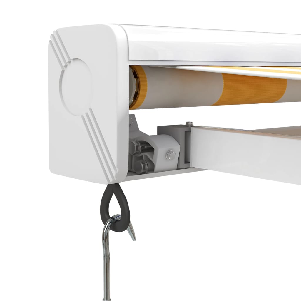 Luifel uittrekbaar 5x3 m stof en aluminium geel en wit – afbeelding 7