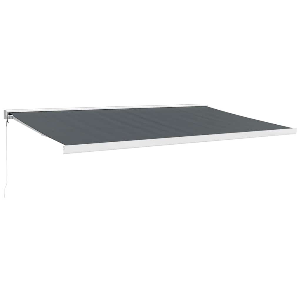 Luifel uittrekbaar 5x3 m stof en aluminium antracietkleurig – afbeelding 2