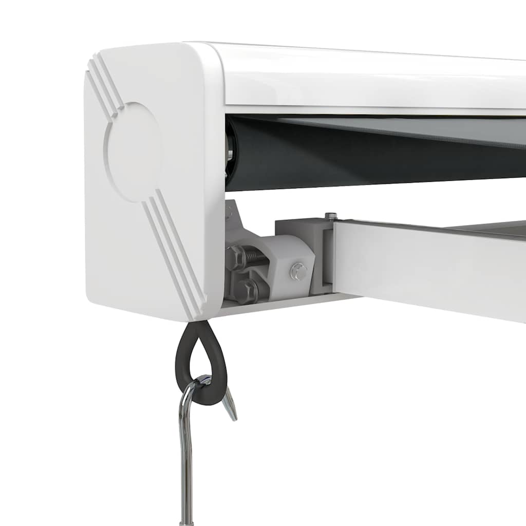 Luifel uittrekbaar 5x3 m stof en aluminium antracietkleurig – afbeelding 7