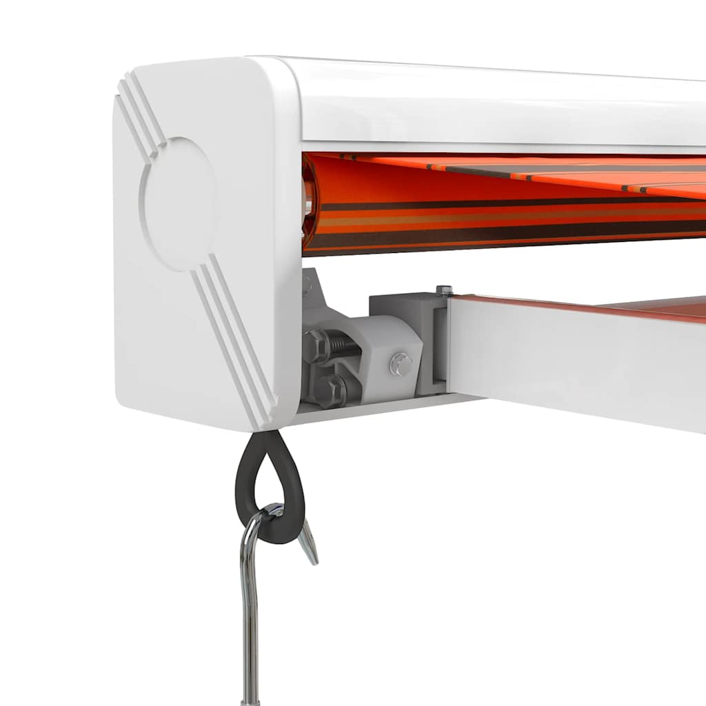 Luifel uittrekbaar 3x2,5 m stof en aluminium oranje en bruin – afbeelding 7