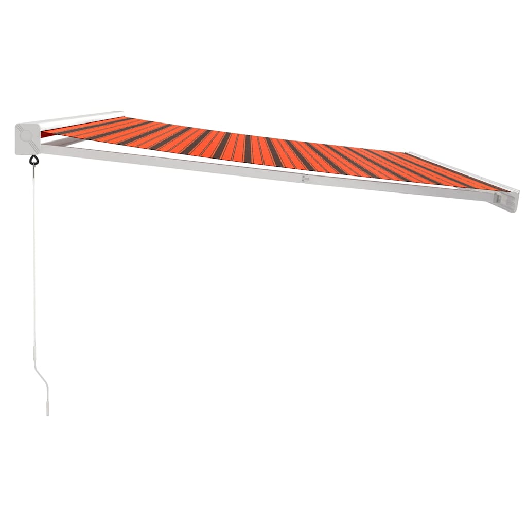 Luifel uittrekbaar 4x3 m stof en aluminium oranje en bruin – afbeelding 6