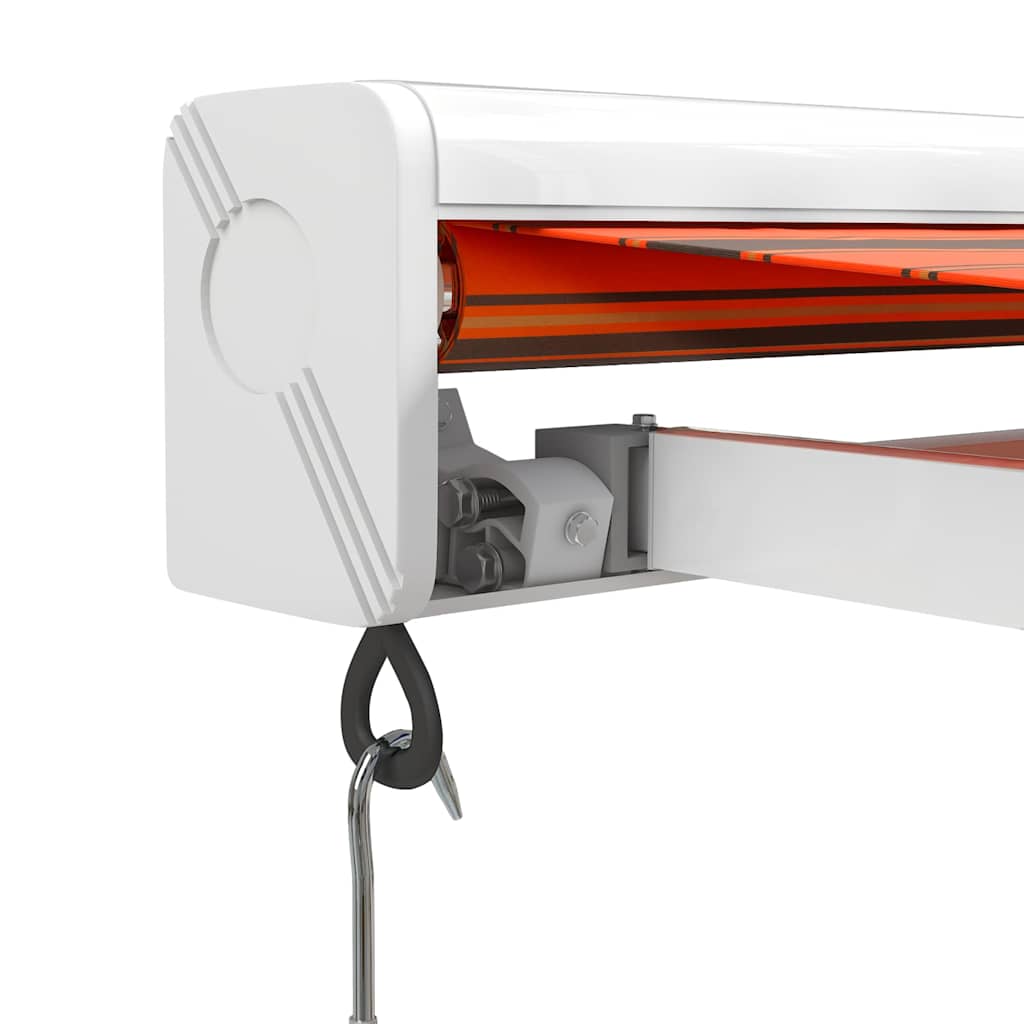 Luifel uittrekbaar 4x3 m stof en aluminium oranje en bruin – afbeelding 7