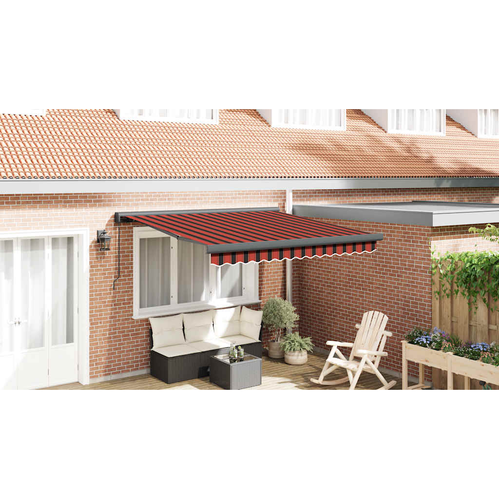 Luifel uittrekbaar 3x2,5 m stof en aluminium oranje en bruin – afbeelding 10