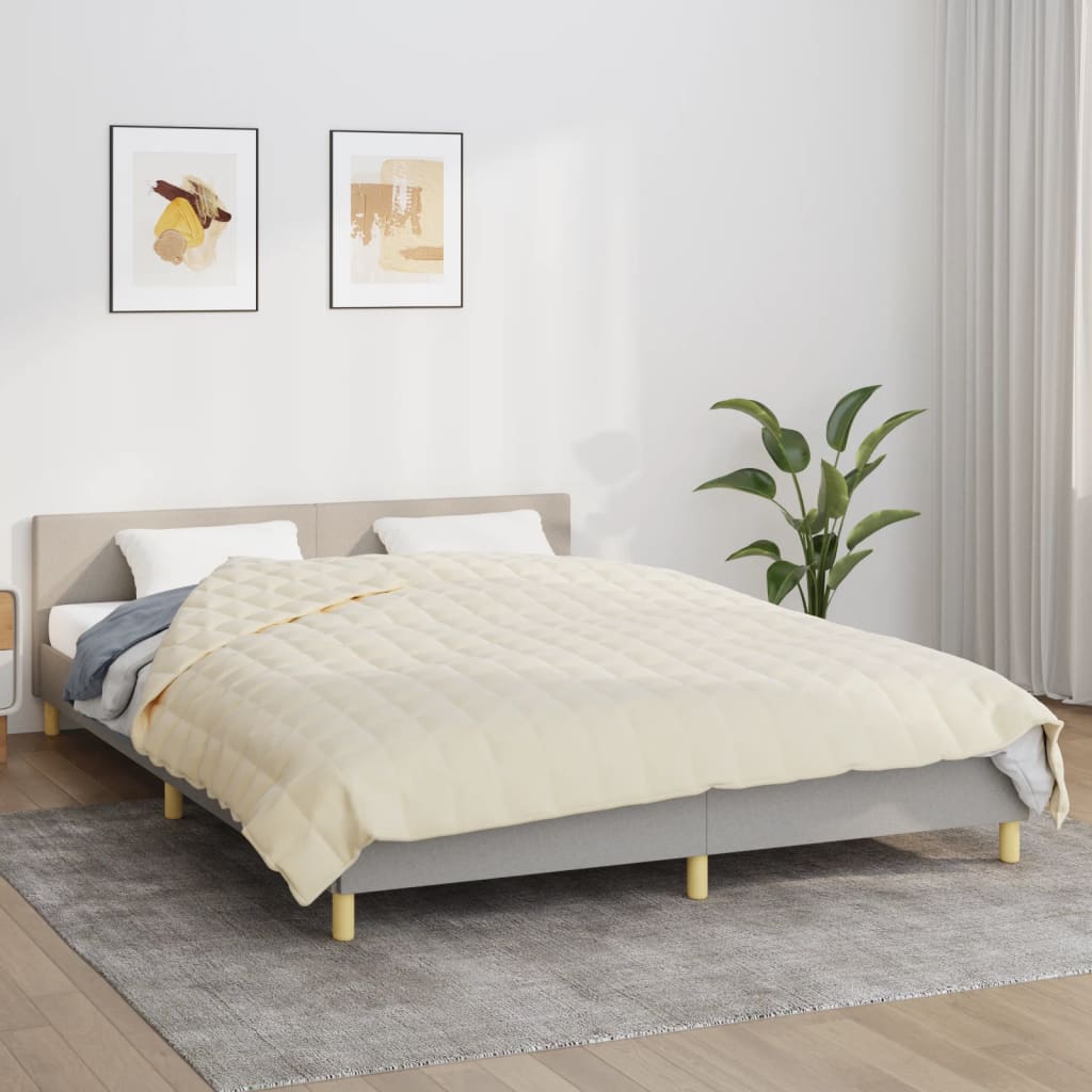 Verzwaringsdeken 200x220 cm 9 kg stof lichtcrèmekleurig – afbeelding 1