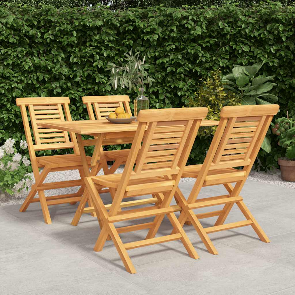 5-delige Tuinset massief teakhout – afbeelding 1