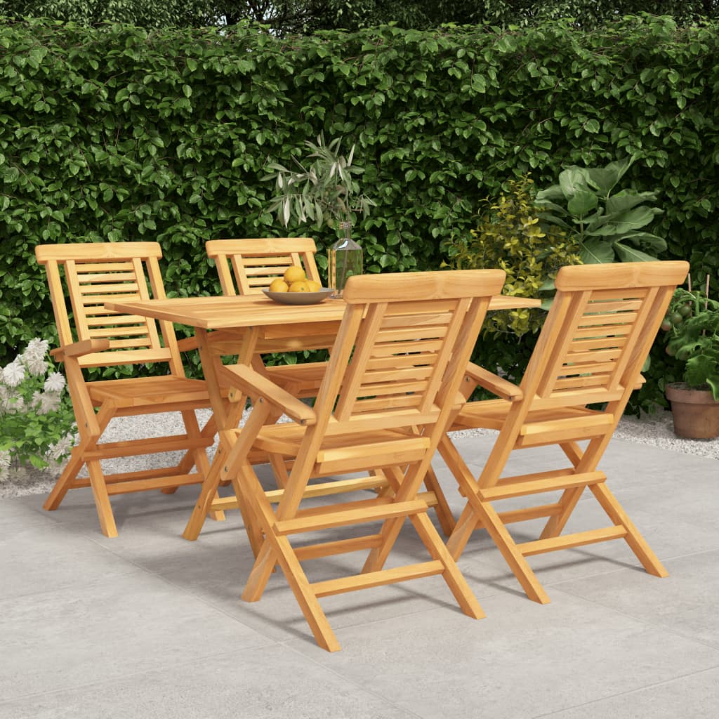 5-delige Tuinset massief teakhout – afbeelding 1