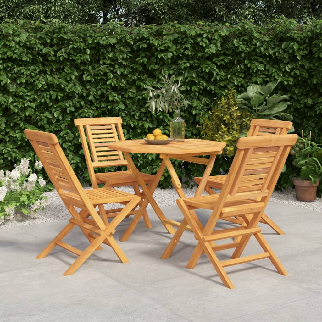5-delige Tuinset massief teakhout – afbeelding 1