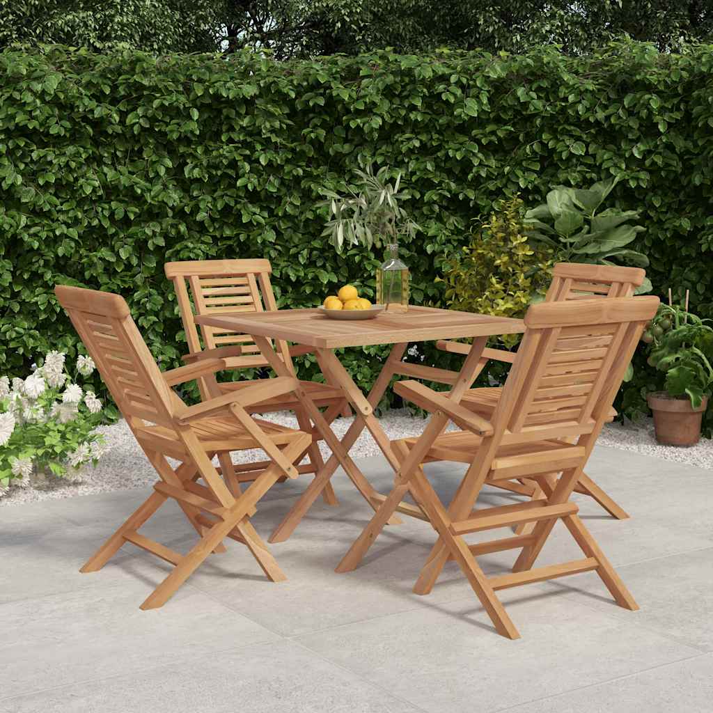 5-delige Tuinset massief teakhout