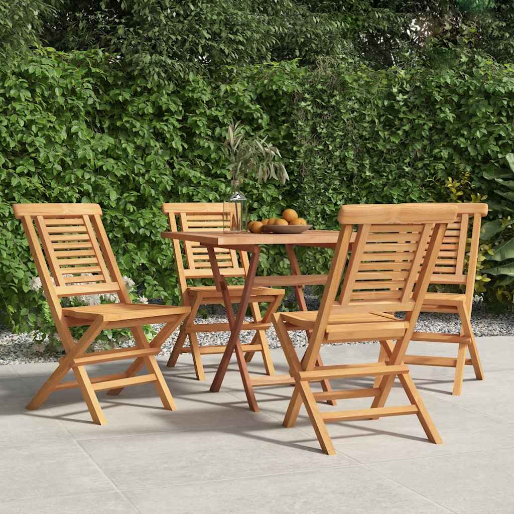 Tuinstoelen inklapbaar 4 st 47x63x90 cm massief teakhout – afbeelding 1