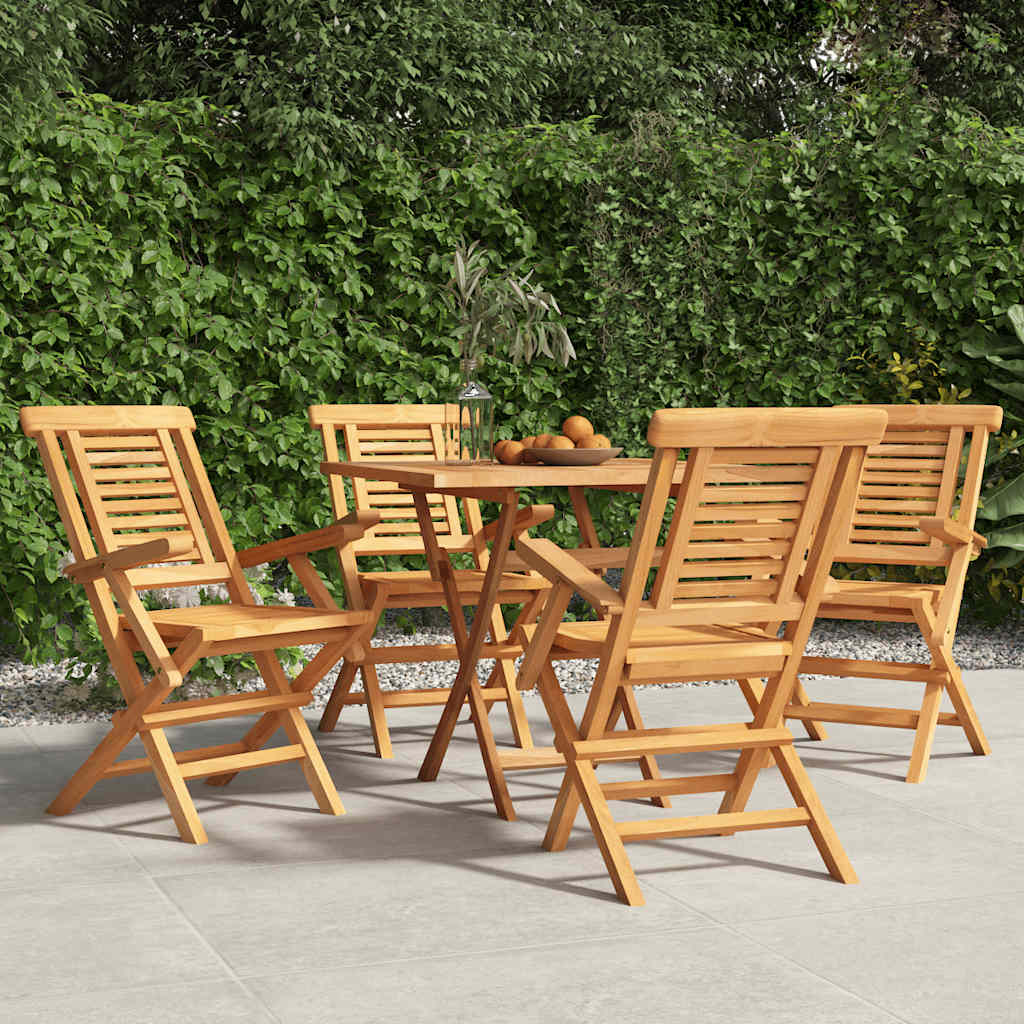 Tuinstoelen 4 st inklapbaar 56x63x90 cm massief teakhout – afbeelding 1