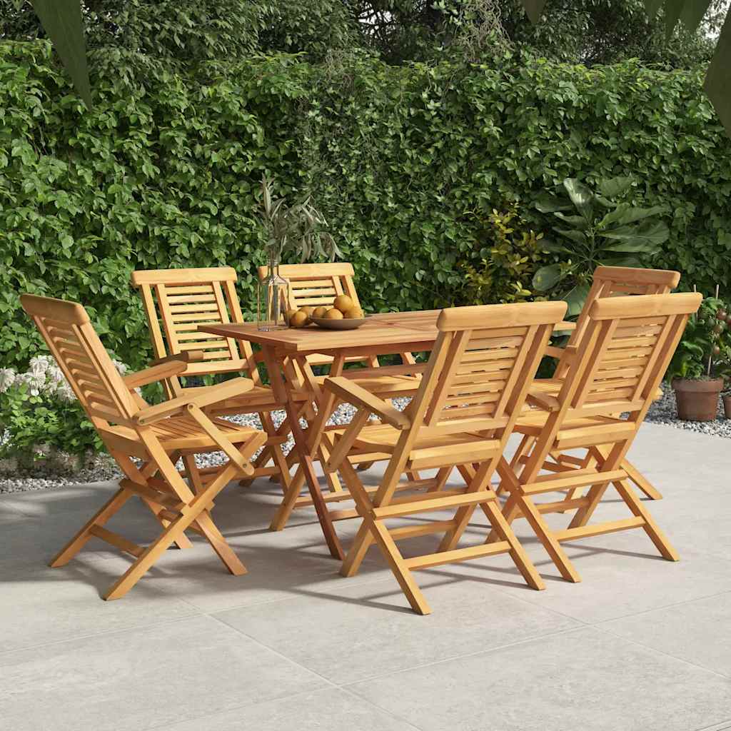 Tuinstoelen 6 st inklapbaar 56x63x90 cm massief teakhout – afbeelding 1