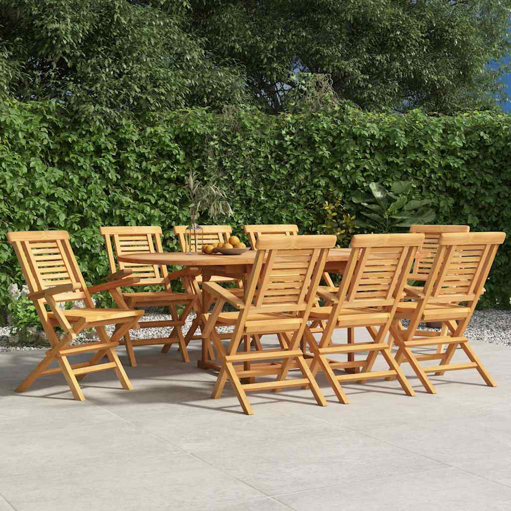 Tuinstoelen 8 st inklapbaar 56x63x90 cm massief teakhout – afbeelding 1