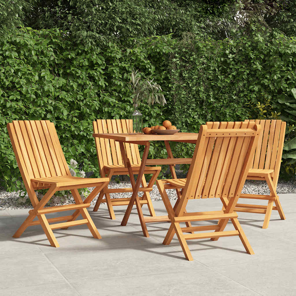 Tuinstoelen 4 st inklapbaar 47x47x89 cm massief teakhout – afbeelding 1