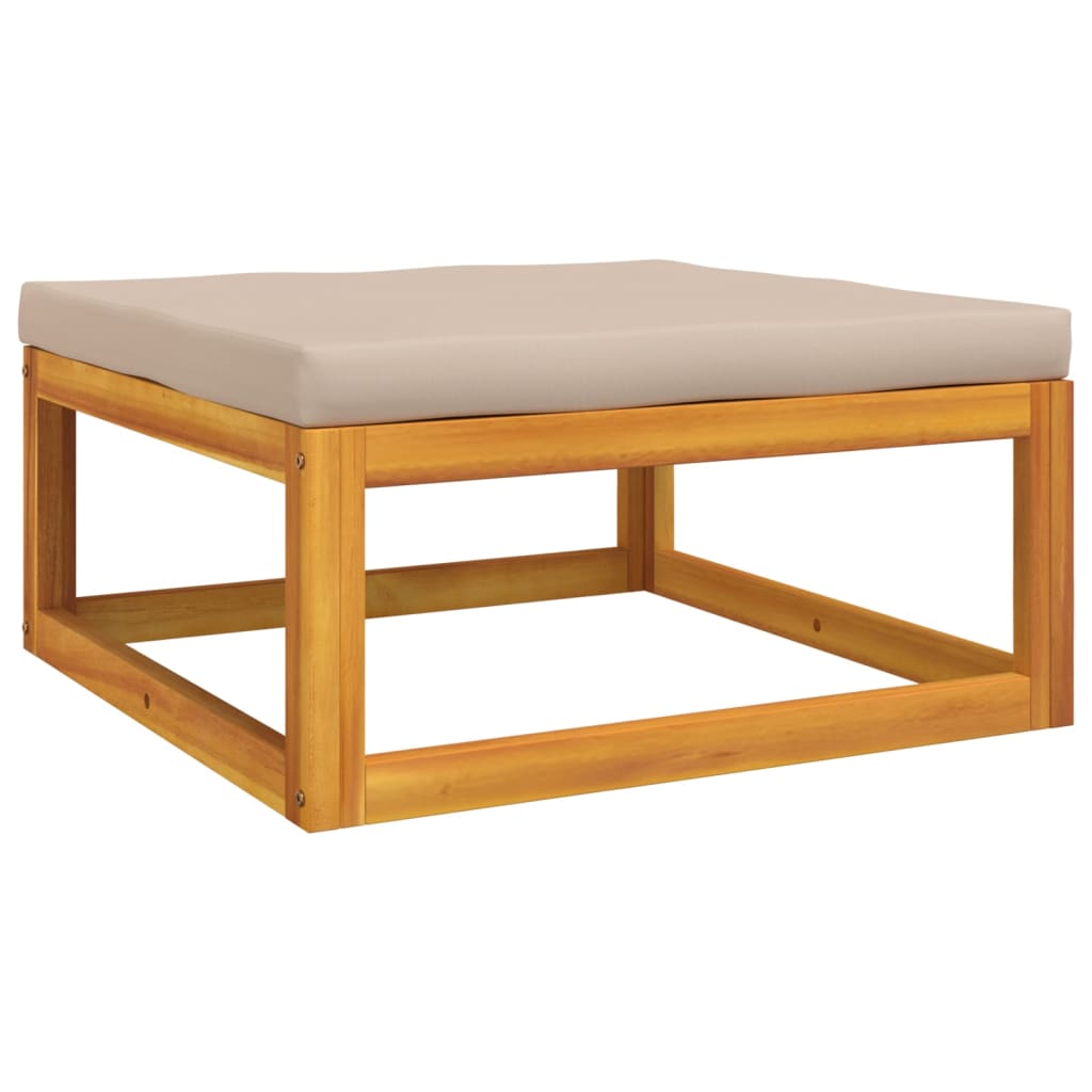 6-delige Loungeset met taupe kussens massief hout – afbeelding 6