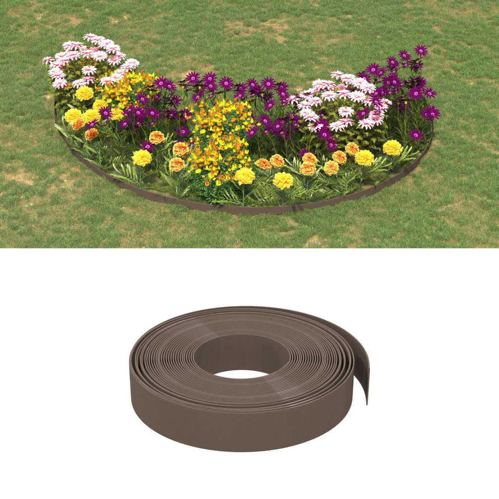 Tuinranden 5 st 10 m 10 cm polyetheen bruin