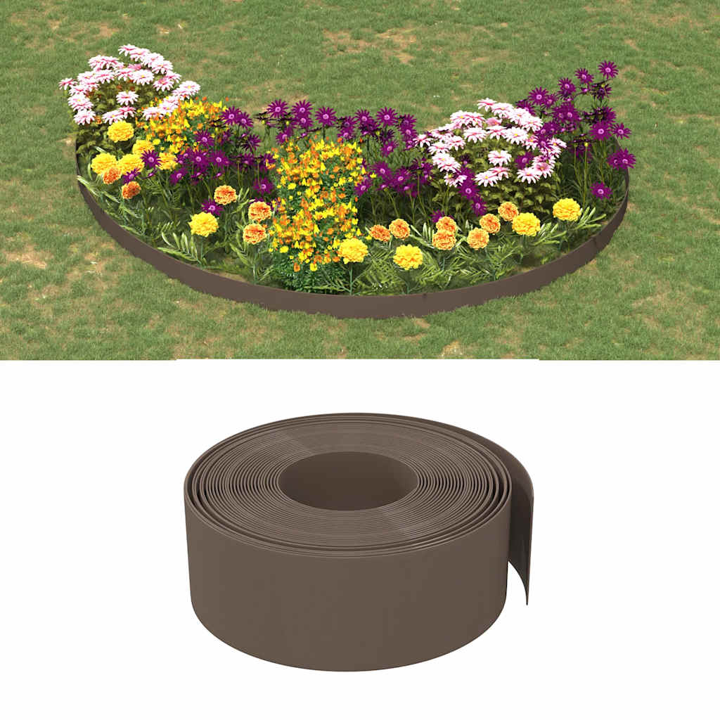 Tuinranden 3 st 10 m 20 cm polyetheen bruin – afbeelding 1